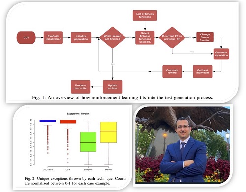 Learning How to Search: Generating Exception-Triggering Tests Through Adaptive Fitness Function Selection